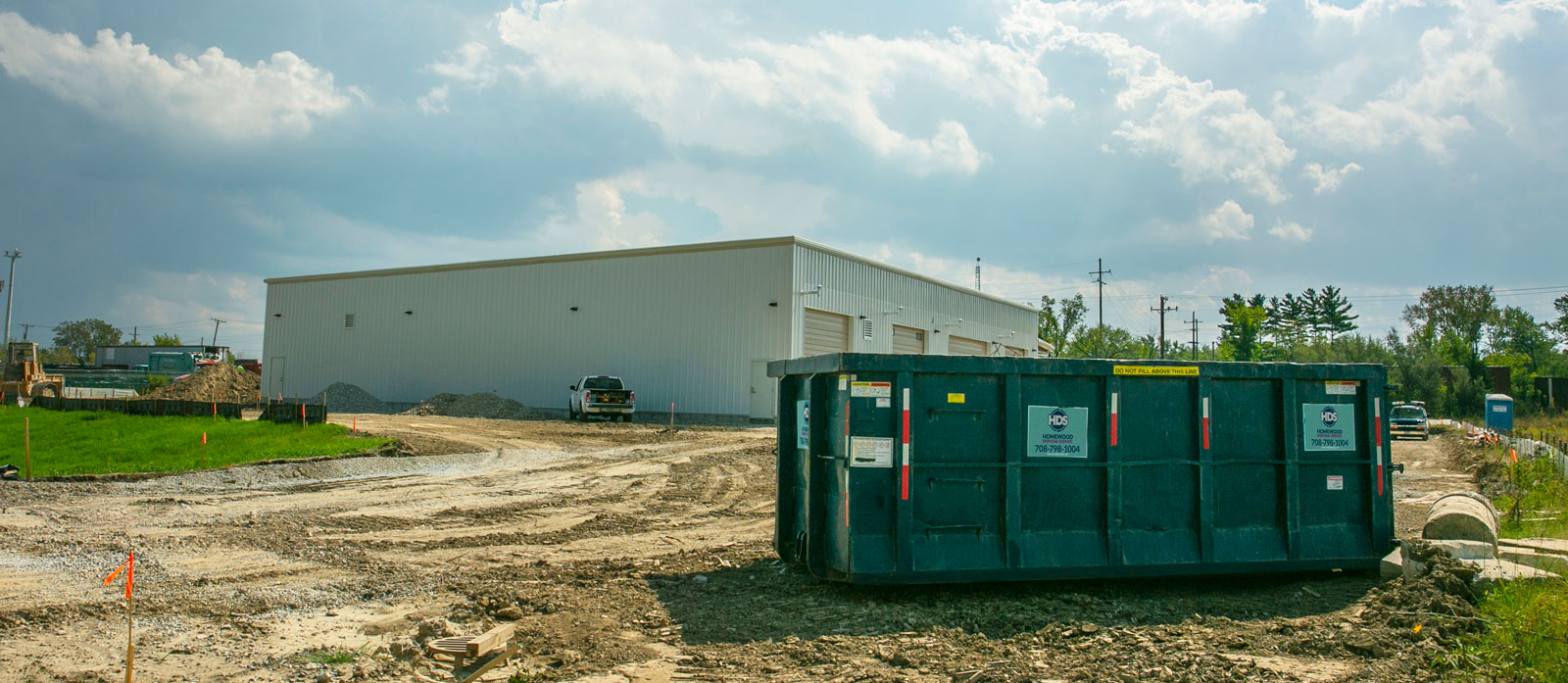 20 yard dumpster at construction site