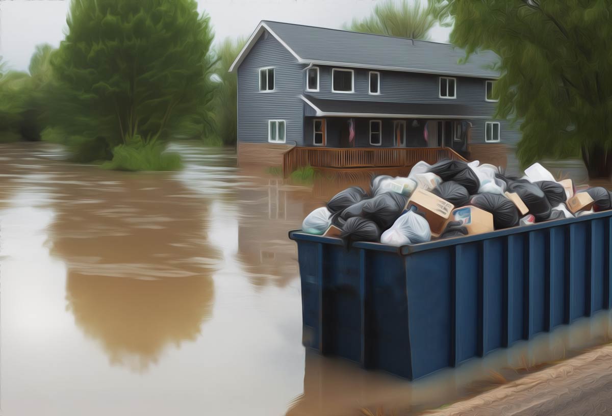 kankakee river flooding dumpster artwork