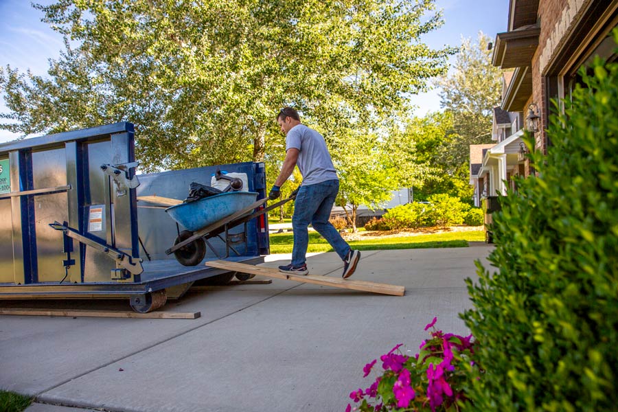 laoding a dumpster at home