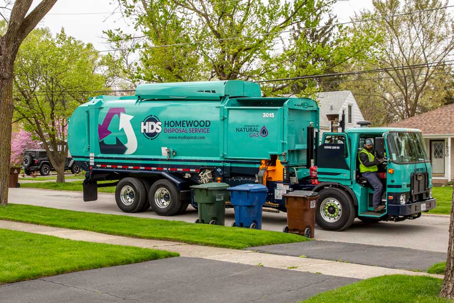 garbage truck in Illinois