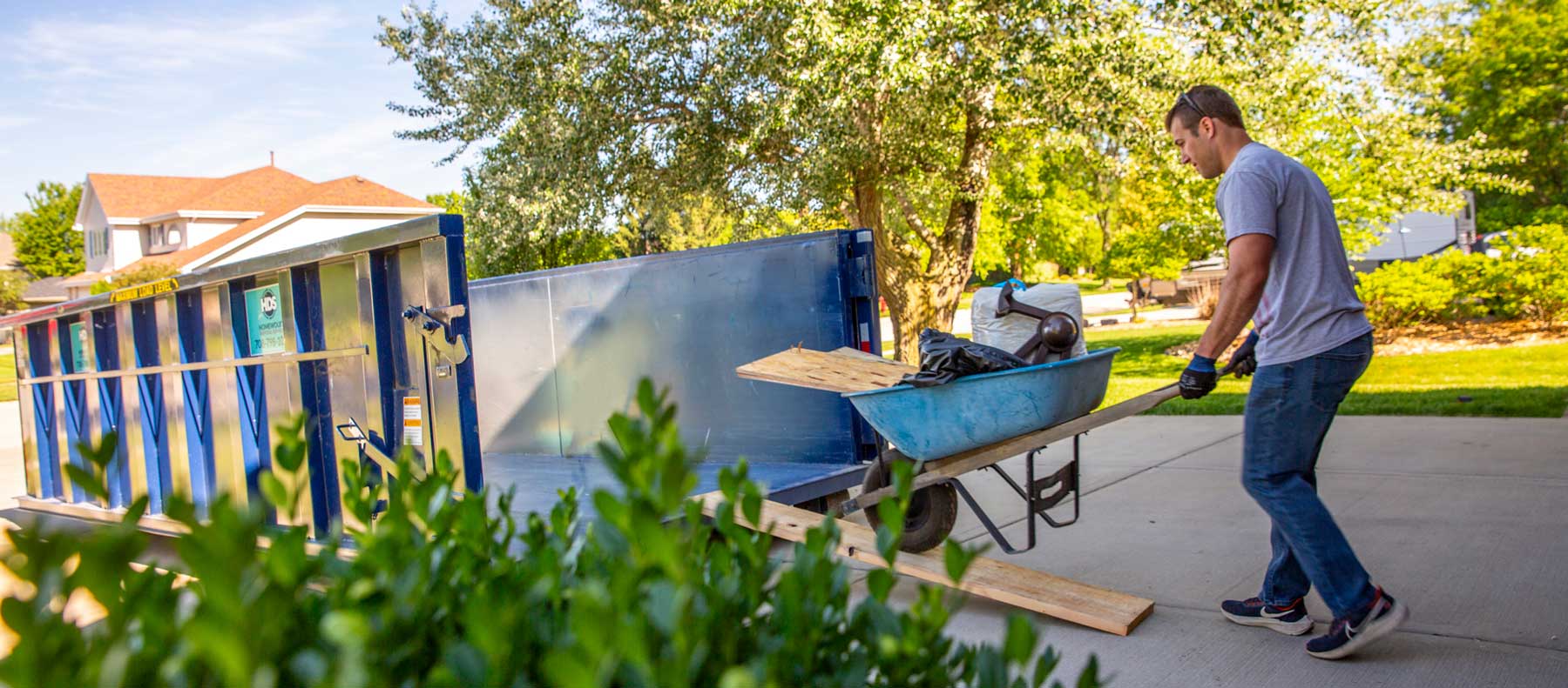 loading a dumpster at home