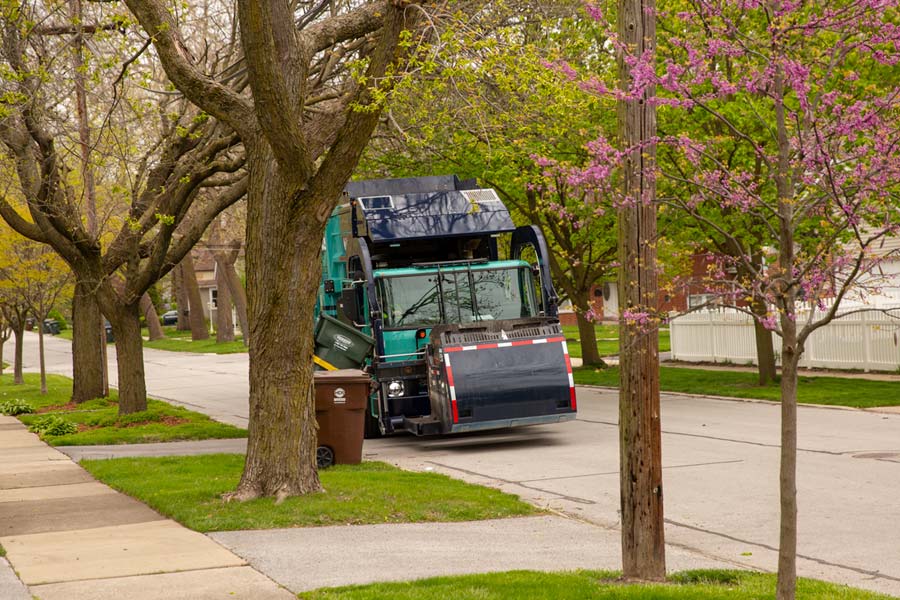 garbage pick up in village of Homewood