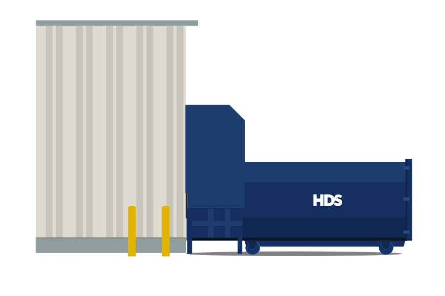 Compactor is returned and ready to be filled once again.