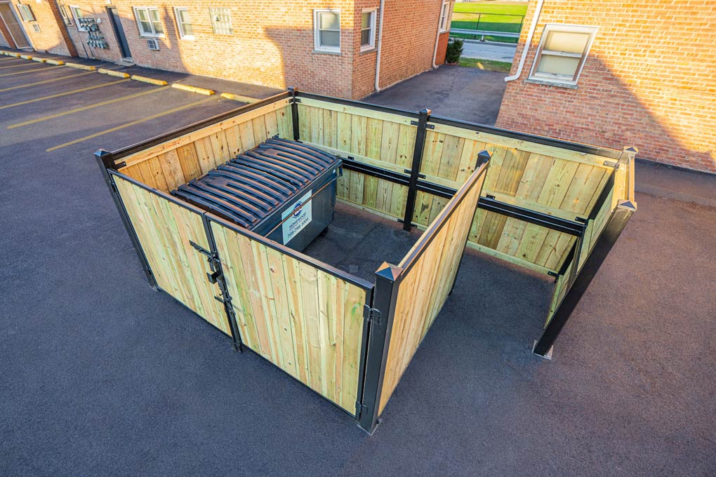 Garbage corral fence enclosure